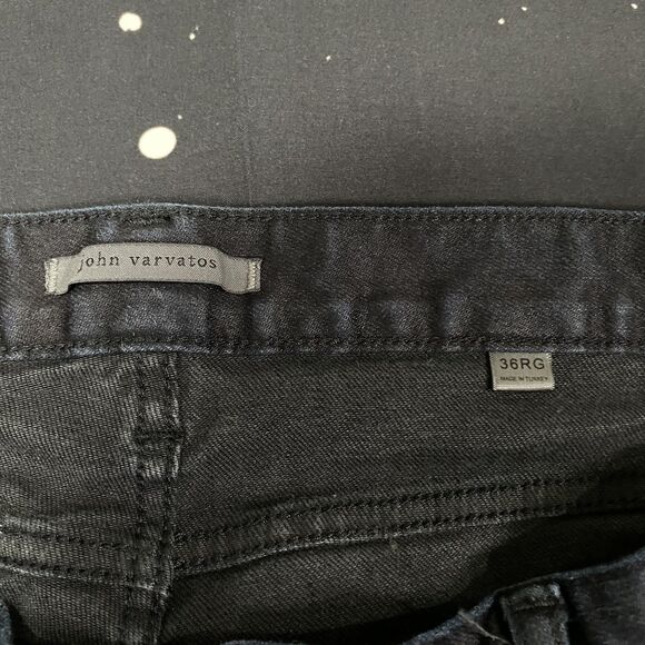 John Varvatos Mens Jeans Size 36 Black Blue Fade Denim Y2K Designer Preppy - Picture 4 of 8